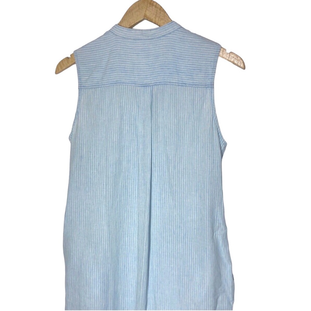 Gap Linen Blend Striped Sleeveless Shirt Dress Womens Size XS Summer Casual - Picture 4 of 6